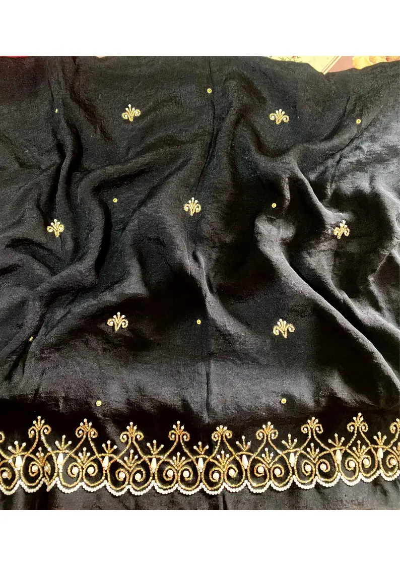 Black color cotton karchupi hijab